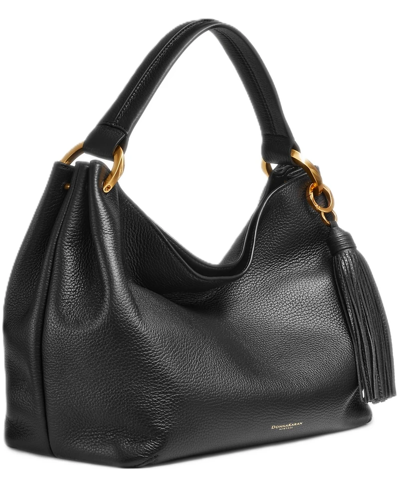 Donna Karan New York Glenwood Leather Shoulder with Tassel Detail