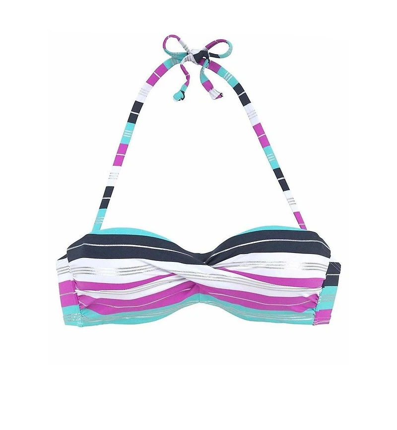 Lascana Women's Striped Bandeau Bikini Swimsuit Top Bra Sizing