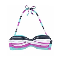 Lascana Women's Striped Bandeau Bikini Swimsuit Top Bra Sizing