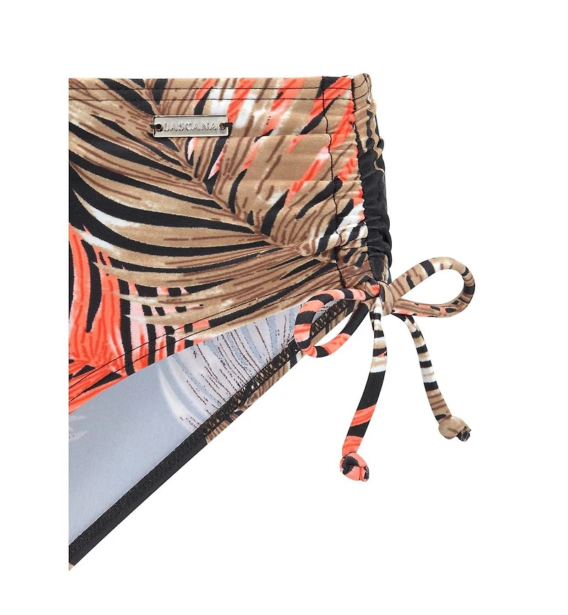 Lascana Women's Palm Print Mid Rise Bikini Swimsuit Bottom cup sizing