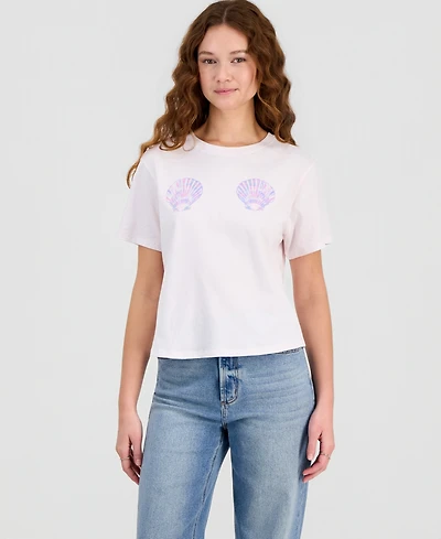 Rebellious One Juniors' Cotton Seashell T-Shirt