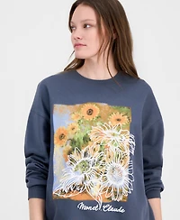 Rebellious One Juniors' Sunflower Crewneck Sweatshirt