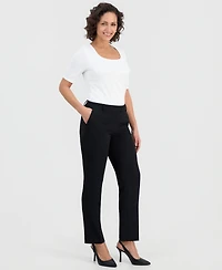 Kasper Women's Extended-Tab Straight Pants
