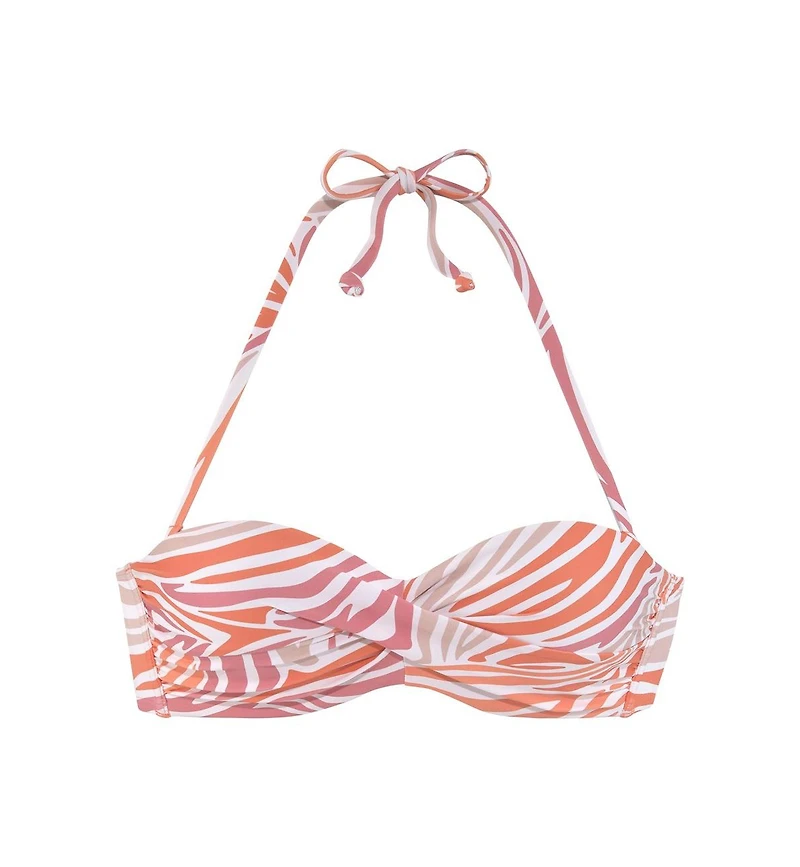 Lascana Women's Zebra Print Bandeau Bikini Swimsuit Top Bra Sizing