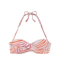 Lascana Women's Zebra Print Bandeau Bikini Swimsuit Top Bra Sizing
