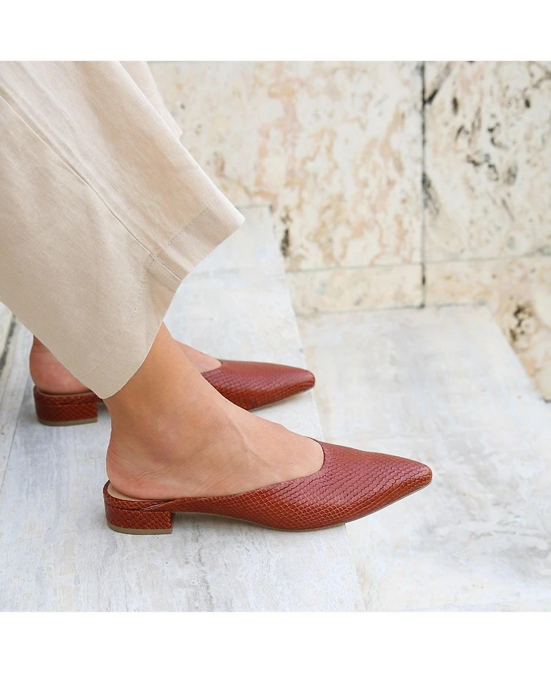 Alterre Women's Brown Snake Amal Customizable Point Slide