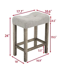 Maison Boucle 5-Piece Counter Height Dining Table Set with Upholstered Stools, Wood Grain Mdf Top and Solid Wood Legs, Space-Saving Table Set