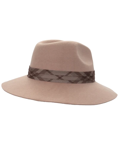 Lauren Ralph Lauren Women's Felted Wool Fedora Hat with Printed Band