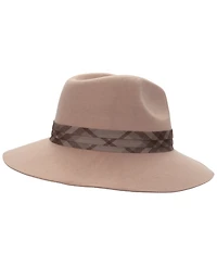 Lauren Ralph Lauren Women's Felted Wool Fedora Hat with Printed Band