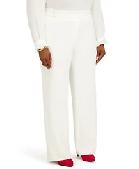 Kasper Women's Pull-On Rivet Faux Extend Tab Trousers
