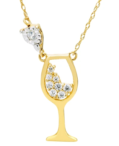 Macy's Diamond Pendant Necklaces (1/10 ct. t.w.) in 14k Yellow Gold
