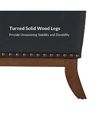 Hulala Home Regina Genuine Leather Arm Chair with Solid Wood Frame