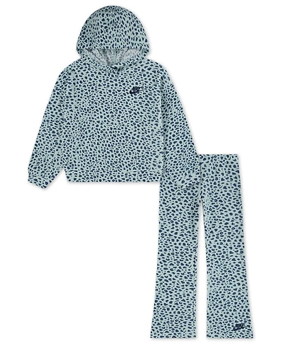 Nike Toddler Girl's 2T-4T Animal Print Hoodie and Flared Pants, 2-Piece Set