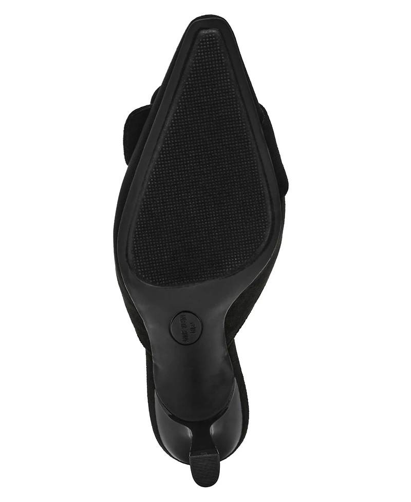 Anne Klein Women's Akcassia Snip Toe Kitten Heel Slip-On Mules