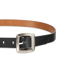 Calvin Klein Women's Two-in-One Reversible Puffed Beveled Edge Buckle Belt