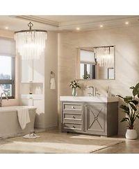 Keonjinn Inch Brushed Nickel Bathroom Vanity Mirror Metal Framed Over Sink Wall Mirror Horizontal/Vertical