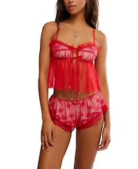 Free People Women's Nightcall Boudoir Top and Shorts, 2-Piece Set