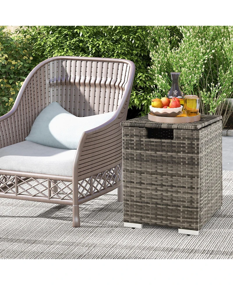 Sugift 2-in-1 Patio Rattan Gas Propane Tank Cover for 20 lbs Propane Tanks