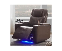 sumyeg 360°Swivel Power Motion Recliner with Usb Charging Port Hidden Arm Storage and 2 Cup Holders