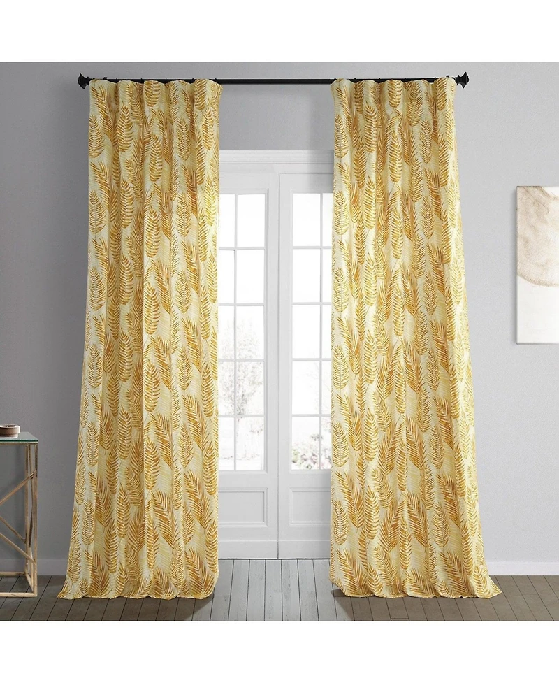 Half Price Drapes Kupala Floral Printed Cotton Room Darkening Curtain