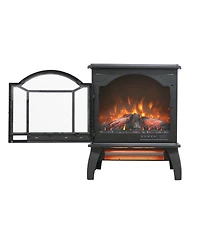 Flynama 18 inch 3D Flame Electric Infrared Quartz Fireplace Stove with remote control