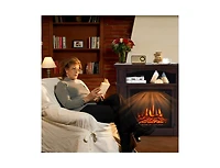 Sugift 18 Inch 1400W Electric Tv Stand Fireplace with Shelf