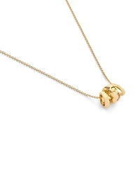 Coach Faux Stone Signature C Braided Rondelle Pendant Necklace