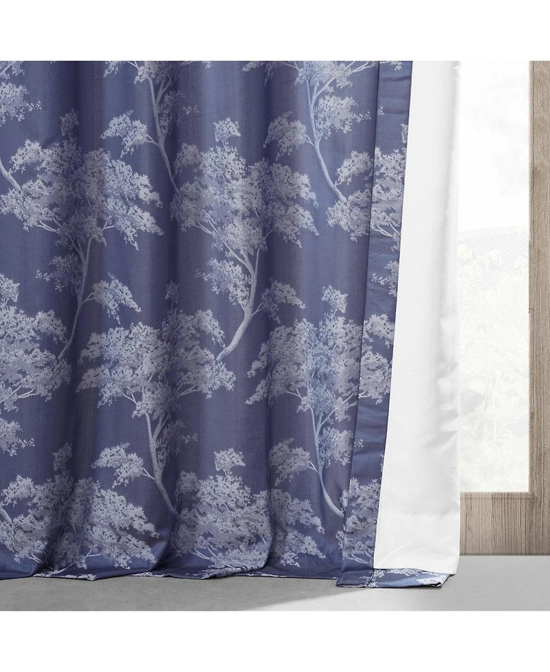 Half Price Drapes Sequoia Floral Faux Silk Jacquard Room Darkening Curtain