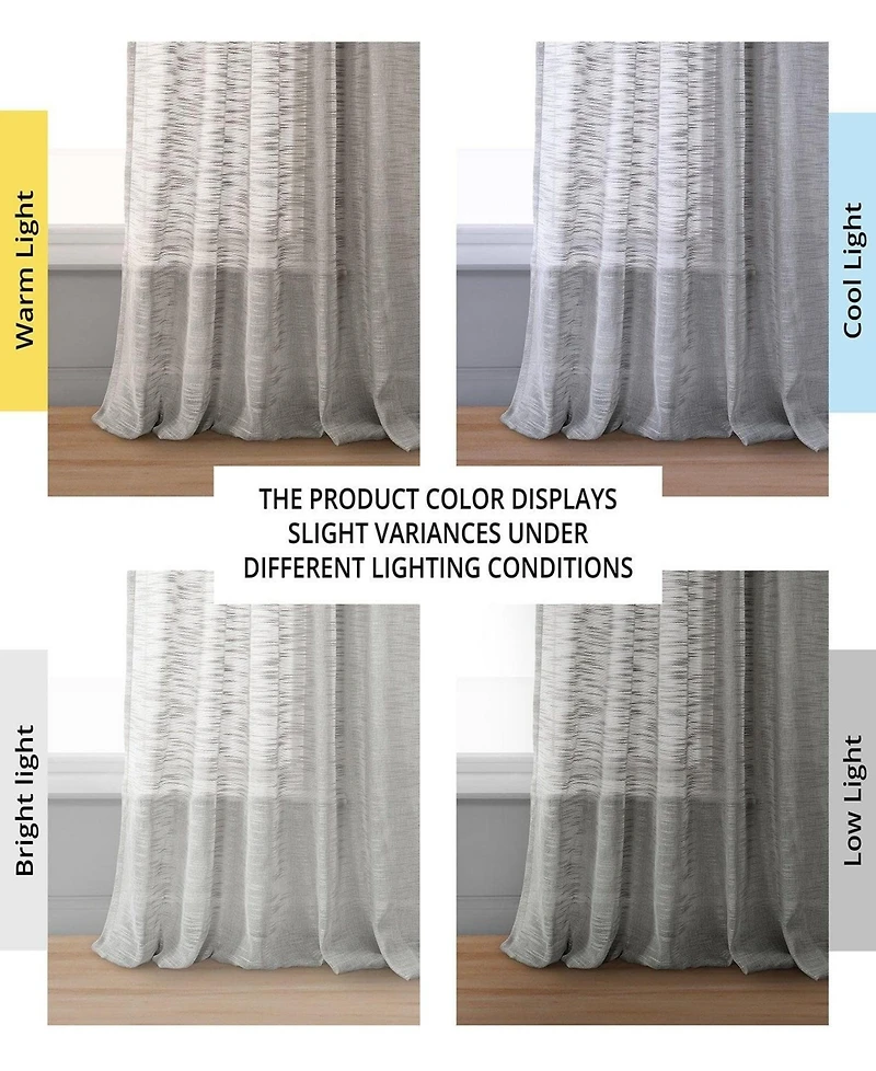 Half Price Drapes Faux Linen Sheer Curtain Pair (2 Panels)
