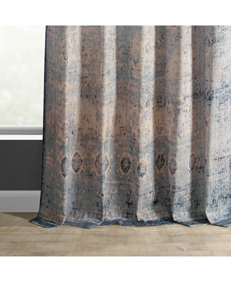 Half Price Drapes Beach Abstract Textured Printed Cotton Curtain