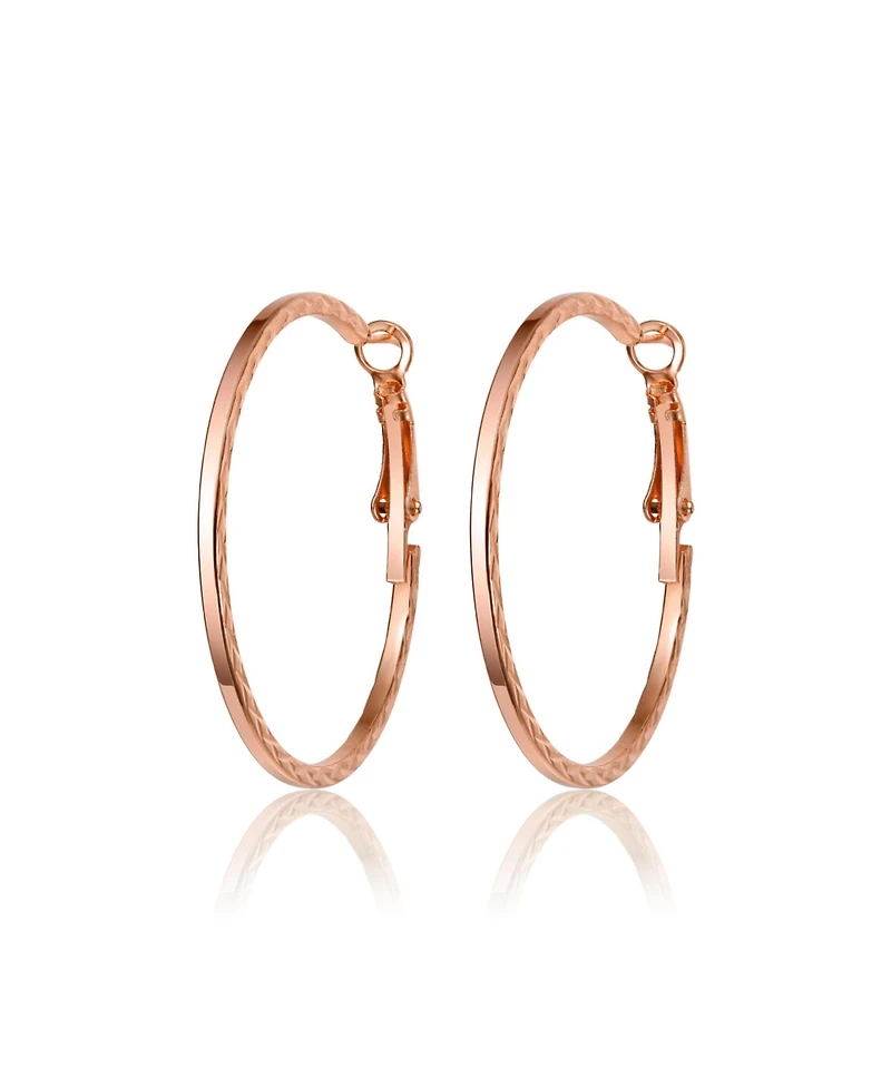 Rachel Glauber Textured Rope Round Hoop Earrings
