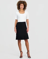 Kasper Women's Pleated-Hem Midi Skirt