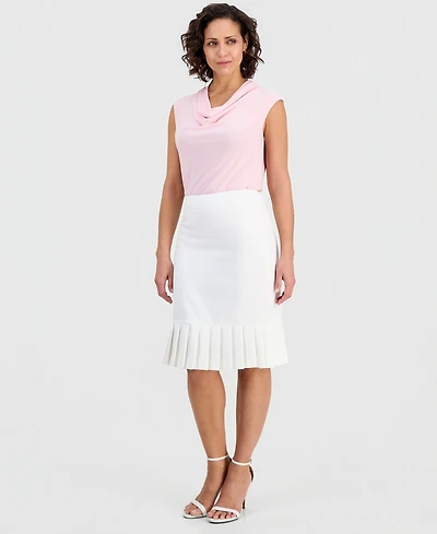 Kasper Women's Pleated-Hem Midi Skirt