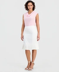 Kasper Women's Pleated-Hem Midi Skirt