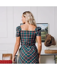 Hope & Henry Women's Short Sleeve Sweetheart Dress