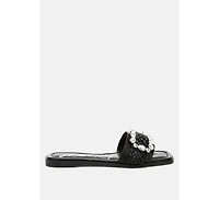 London Rag Womens Hazbin Diamante Flat