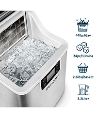Euhomy 34-lb Cube Ice Countertop Portable Ice Maker in Black with Self Cleaning