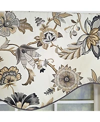 Rlf Home 100% Cotton Zanzibar Cornice With Poly/Cotton Ivory lining Rod Pocket Valance 50" x 17" Gray