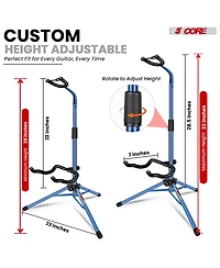 5 Core Guitar Stand Floor Foldingholder Soporte Para Guitarra for Acoustic Electric Bass Gsh Hd D-blu