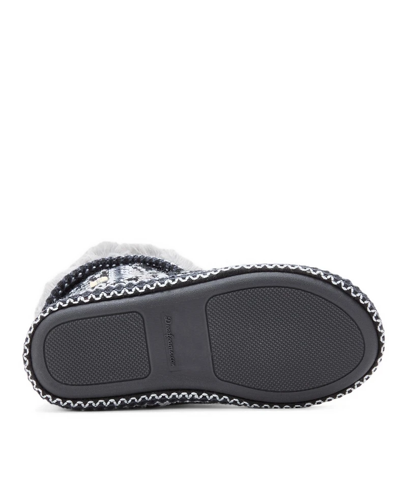 Dearfoams Women's Beth Faux Fur Fold Down Fuzzy Bootie House Slipper Boot