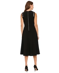 London Times Petite Crewneck Sleeveless Dress