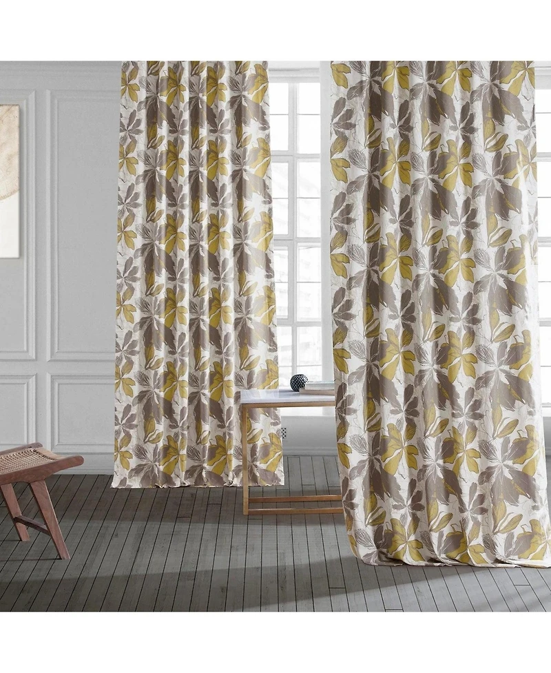 Half Price Drapes Sunny Day Floral Printed Cotton Room Darkening Curtain