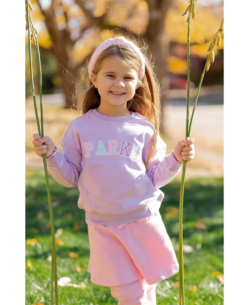 Bits & Bows Little Girls Little/Big Sparkle Sweatshirt