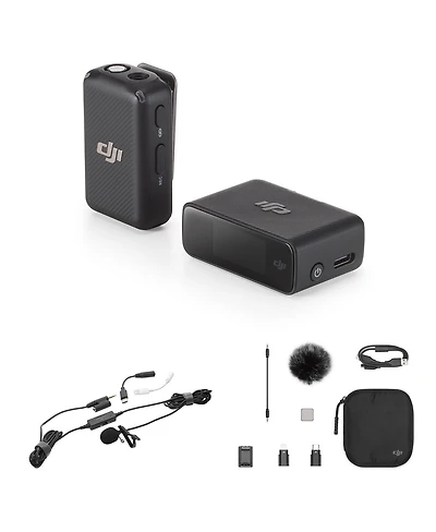 Dji Mic 2.4GHz Compact Digital Wireless Microphone System/Recorder for Camera & Smartphone with TASL500 Lavalier Microphone