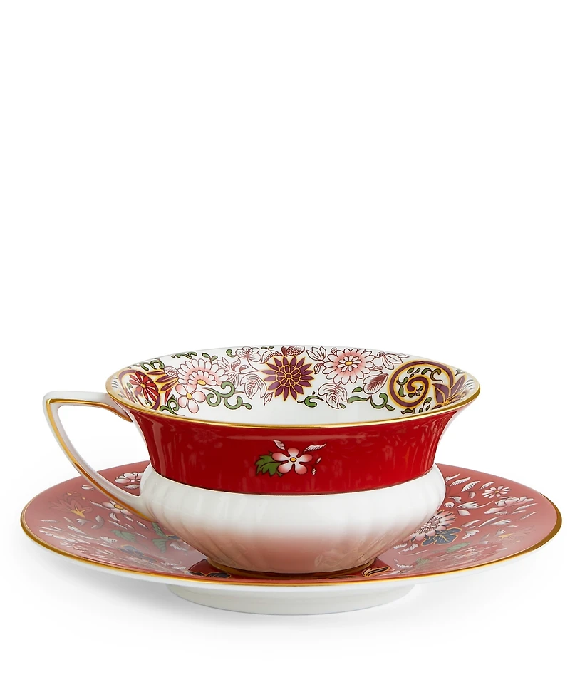Wedgwood Wonderlust Crimson Orient Teacup & Saucer