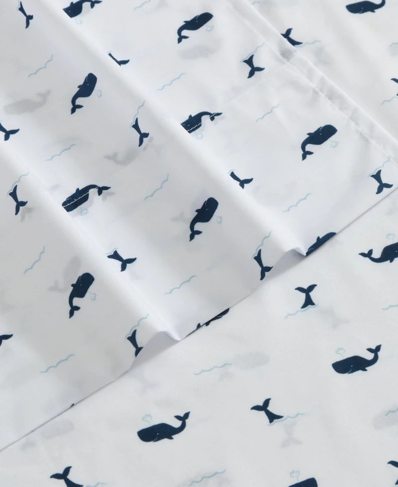 Nautica Caspian Whales Microfiber -Pc. Sheet Set