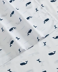 Nautica Caspian Whales Microfiber -Pc. Sheet Set