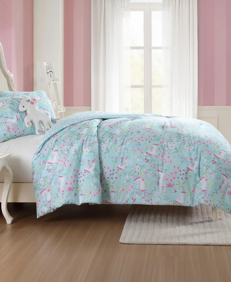 Laura Ashley Magical Unicorns Microfiber -Pc. Comforter Set