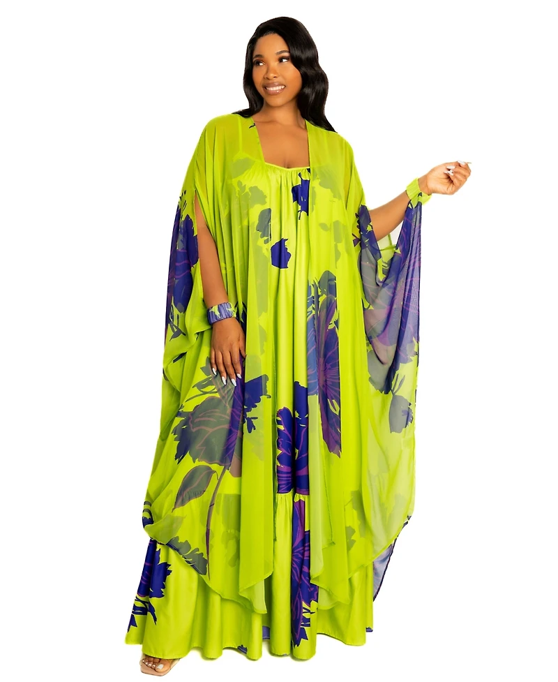 Buxom Couture Women's Floral Voluminous Maxi Dress
