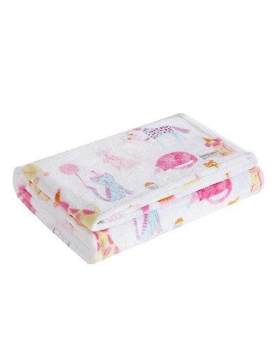 Laura Ashley Party Animals Ultra Soft Plush Fleece Throw, 60" x 50"